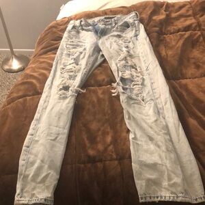 These are blue 90s baggy rip jeans and they are size 0